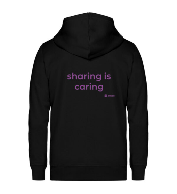 Zipper, back print, "sharing is caring" - Unisex Organic Zipper ST/ST-16