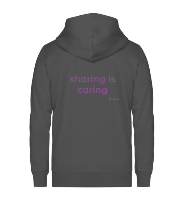 Zipper, back print, "sharing is caring" - Unisex Organic Zipper ST/ST-6903