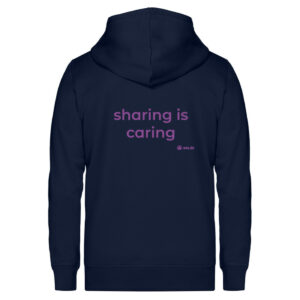 Zipper, back print, "sharing is caring" - Unisex Organic Zipper ST/ST-6959