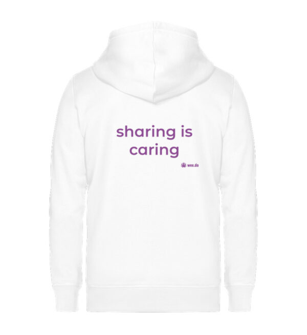 Zipper, back print, "sharing is caring" - Unisex Organic Zipper ST/ST-3