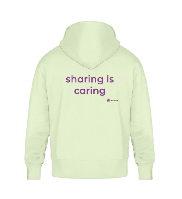 Hoodie, “sharing is caring”, back print, relaxed fit - Unisex Oversized Organic Hoodie-7105