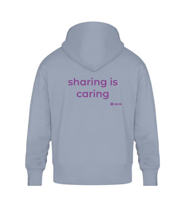 Hoodie, “sharing is caring”, back print, relaxed fit - Unisex Oversized Organic Hoodie-7086