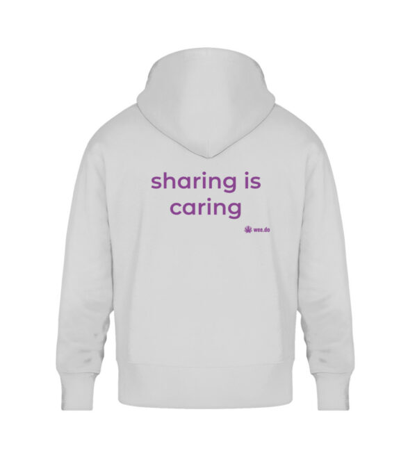 Hoodie, “sharing is caring”, back print, relaxed fit - Unisex Oversized Organic Hoodie-6961