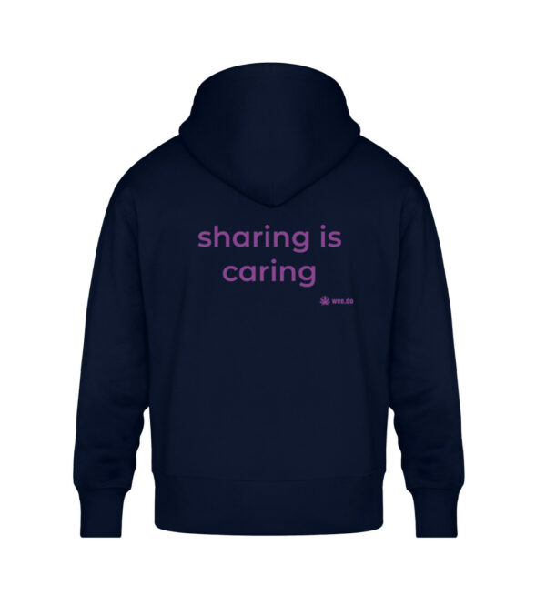 Hoodie, “sharing is caring”, back print, relaxed fit - Unisex Oversized Organic Hoodie-6959