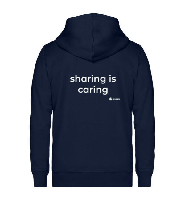 Zipper, white back print, "sharing is caring" - Unisex Organic Zipper ST/ST-6959