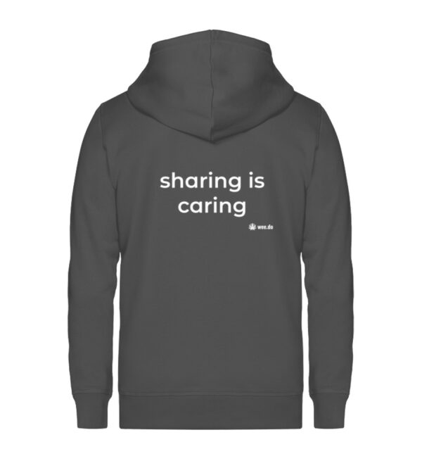 Zipper, white back print, "sharing is caring" - Unisex Organic Zipper ST/ST-6903