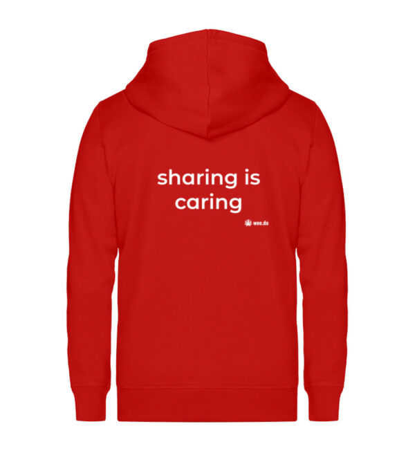Zipper, white back print, "sharing is caring" - Unisex Organic Zipper ST/ST-4