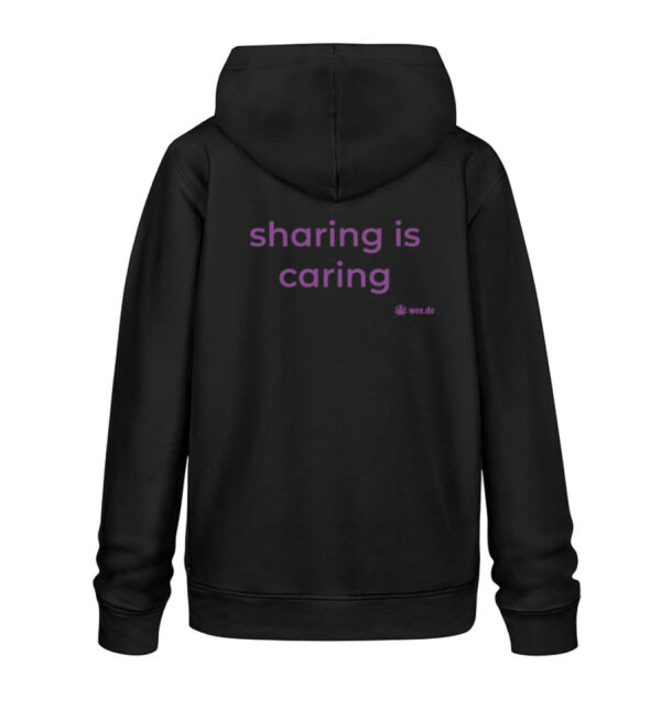 Hoodie, "sharing is caring", back print, medium fit - Unisex Organic Hoodie 2.0 ST/ST-16