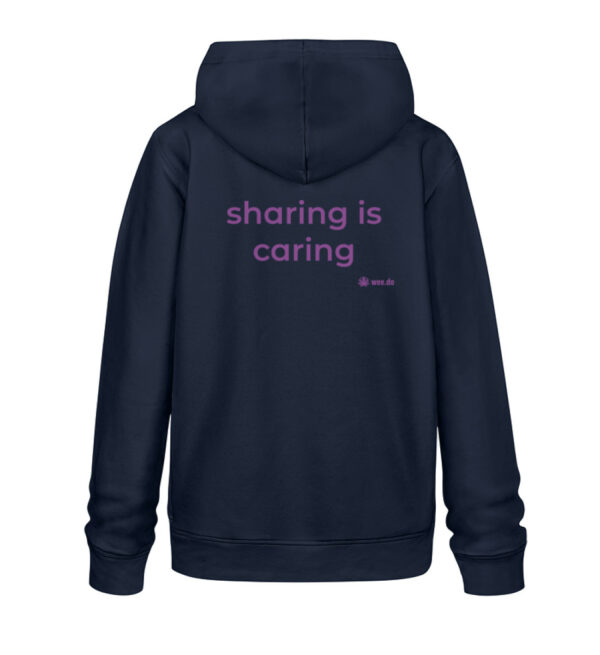 Hoodie, "sharing is caring", back print, medium fit - Unisex Organic Hoodie 2.0 ST/ST-6959