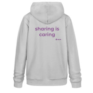 Hoodie, "sharing is caring", back print, medium fit - Unisex Organic Hoodie 2.0 ST/ST-6961