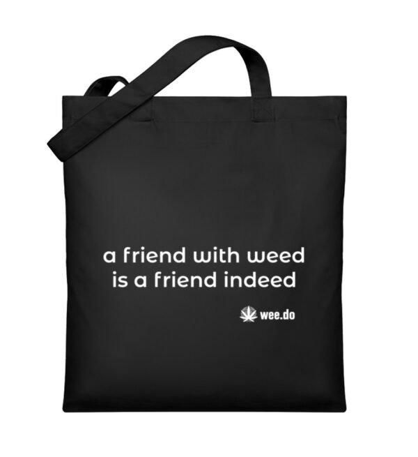 Bag "a friend with weed...", white print - Organic Jutebeutel-16