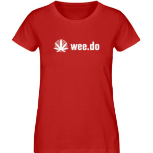 Women-s fitted T-Shirt, wee.do logo, white front print - Damen Premium Organic Shirt-4