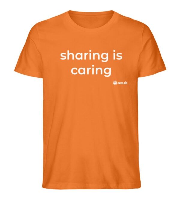 T-Shirt, "sharing is caring", white front print, unisex, medium fit - Herren Premium Organic Shirt-6882