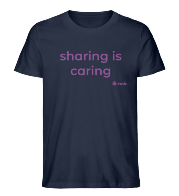 T-Shirt,"sharing is caring", front print, unisex, medium fit - Herren Premium Organic Shirt-6959