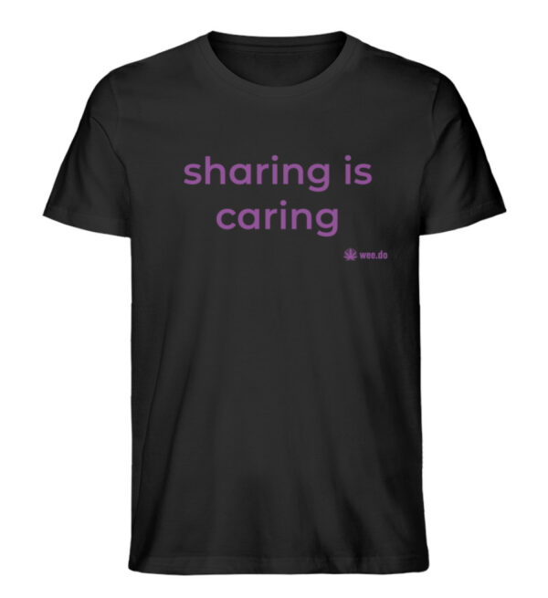 T-Shirt,"sharing is caring", front print, unisex, medium fit - Herren Premium Organic Shirt-16