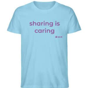 T-Shirt,"sharing is caring", front print, unisex, medium fit - Herren Premium Organic Shirt-674