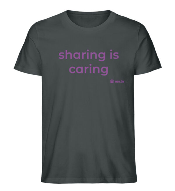 T-Shirt,"sharing is caring", front print, unisex, medium fit - Herren Premium Organic Shirt-7068