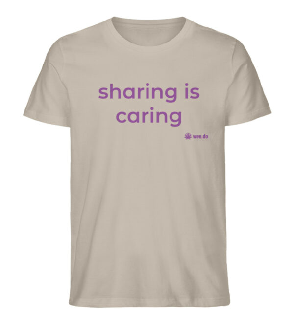 T-Shirt,"sharing is caring", front print, unisex, medium fit - Herren Premium Organic Shirt-7081