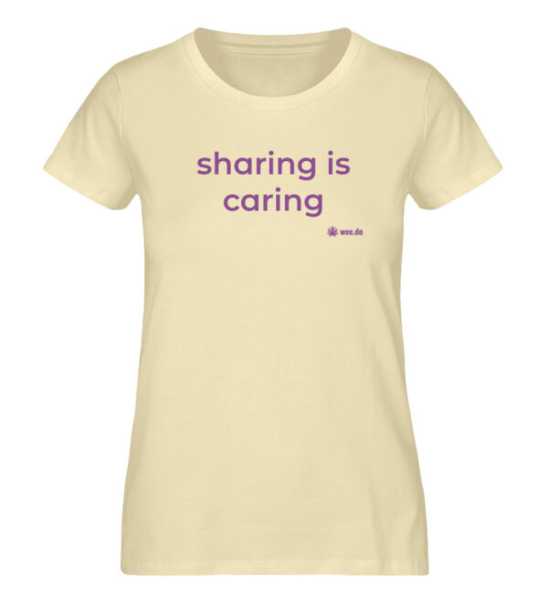 Women-s fitted T-Shirt, "sharing is caring", front print